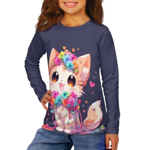 Image of Girls Basic Tee Shirts Outdoor Long Sleeve Shirt Winter Clothes Size 3-16 Top Fall Clothes Gift for Holiday