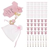 TOPPERFUN Juego De 20 Llaveros para Bautizo Forma de Tiara, Ligeros y Elegantes, Hechos de Aleación de Zinc Etiqueta de Agradecimiento y Bolsa para Recuerdos Memorables en Fiestas