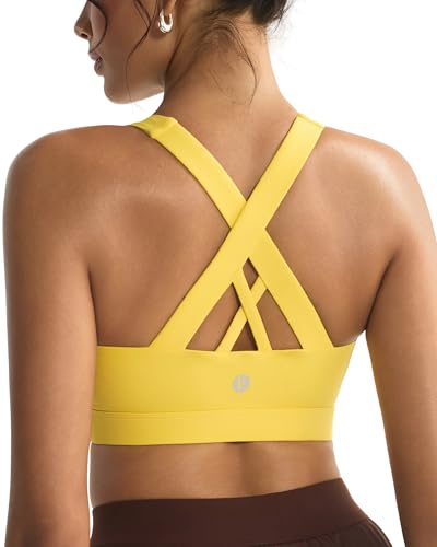 Image of RUNNING GIRL Sports Bras for Women,Padded Strappy Sports Bras Criss-Cross Back Medium Support Sports Bras with Removable Cups