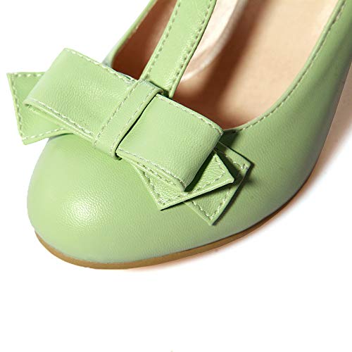 Image of Elbslutt Women's Cute Retro Rockabilly Shoes T Strap Mary Janes Heels Chunky Cosplay Shoes Sweet Block Heeled Bow Pumps
