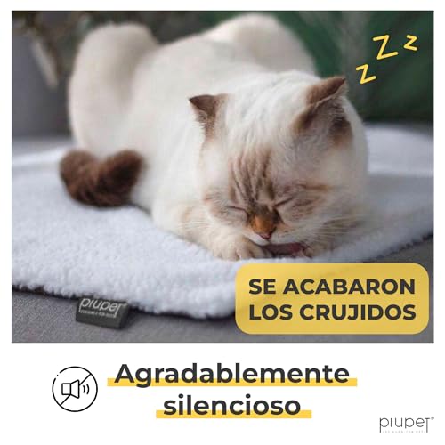 Miniatura 4 de Piupet Manta Térmica Gato I 60x45cm I Autocalentado I Sin Electricidad Y Baterías I Manta Gatos I Cojín De Calor I Innovador E Ecológico I Manta Termica I Manta Mascota Blanco