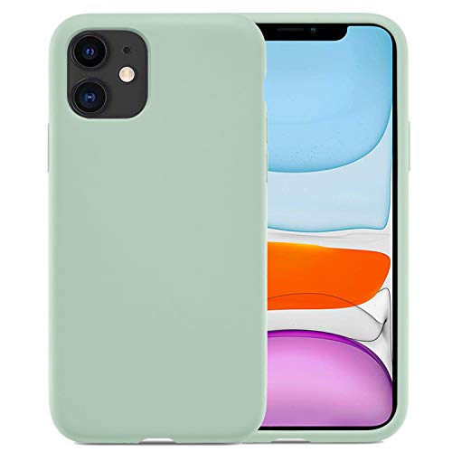 DEEVEER Liquid Silicone Case Compatible with iPhone 11 6.1 inch(2019), Gel Rubber Full Body Protection Shockproof Cover Case Drop Protection Case (Beryl)