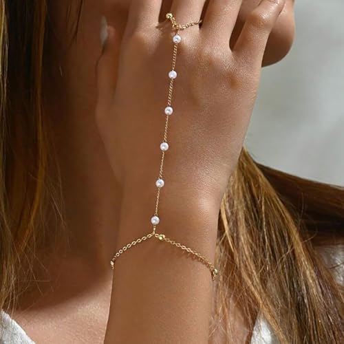 Bracelet bohème en perles dorées léger et ajustable