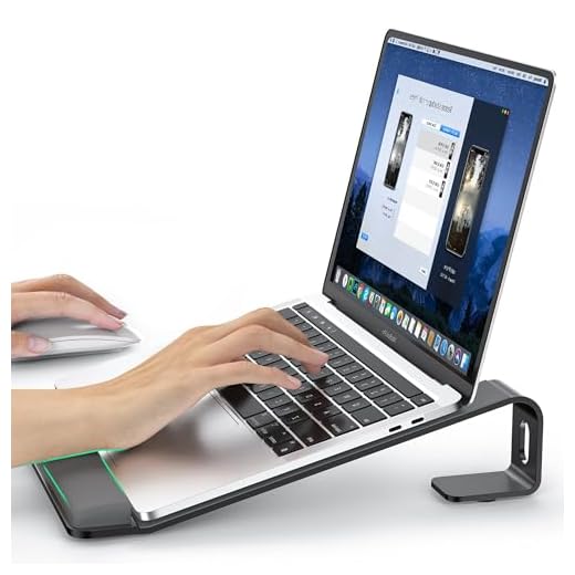 LOXP Laptop Stand for Desk, Metal Laptop Stand with Wrist Support, Ergonomic Detachable Laptop Riser, Aluminum Protable, Computer Stand for MacBook Air Pro, HP, Dell, XPS, HP (10-17") Laptops - Black