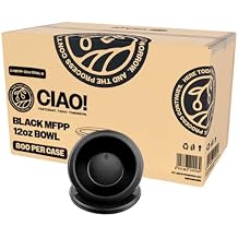 CIAO! 12 oz Black Heavy Weight Plastic Bowl Mineral Filled Polypropylene MFPP Case of 800