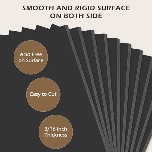 Golden State Art, Pack of 10, 3/16" Thick, 8x10 Black Foam Boards (8x10, Black) - Thumbnail 3