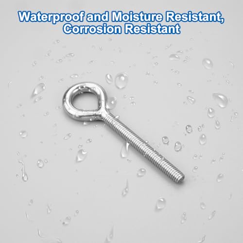 10 Stück Lang Ringschraube M6,Augbolzen Edelstahl Ringschrauben Ösenschraube,75mm Augenschraube Außengewinde,Schraubösen 304 Edelstahl Rostschutz,Zum Befestigen und Aufhängen Verwendet (Silber)