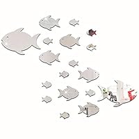 Spiegelaufkleber für die Wand, Selbstklebender Spiegel formt Kreative Acryl Thin Spiegel Aufkleber Tropische Fische unter dem Meer 3D Wandtattoo Home Decor für Kinder Schlafzimmer Leben(#8)
