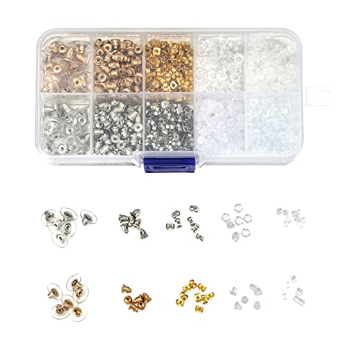 Fermoir Boucles D'oreilles, 1200 Pièces Boucles D'oreilles Plates Crochet Boucles D'oreilles Pour La Fabrication De Boucles D'oreilles Bricolage( 10 tailles ) Cover