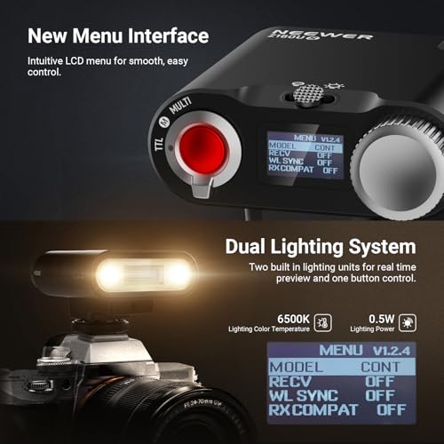 Image of NEEWER Z160U-S Camera Flash Speedlite Compatible with Sony, Compatible with Godox, 18Ws GN14 6000K TTL 1 /8000 HSS On Camera Flash Light with USB C 1100mAh Battery 1.4s Recycle 1100 Full Power Flashes