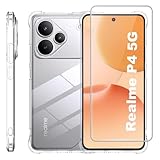 zZjoOoj Coque pour Realme P4 + 1 Pi�ces Verre Tremp� Protection �cran, Ultra Transparent �tui de Protection en Silicone Antichoc, Clair Mince Souple TPU Bumper Housse
