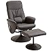 Produktbild HOMCOM Massagesessel mit Fußhocker Relaxsessel Heizfunktion 135°-Neigung PU Braun 81 x 81 x 105 cm