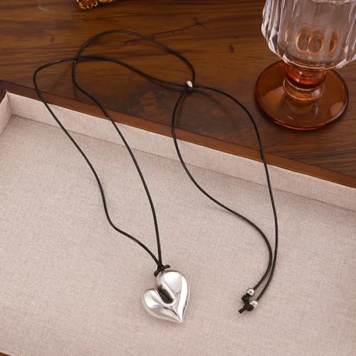 Collier cœur pour femmes TABOJS, bijou ajustable d'exception
