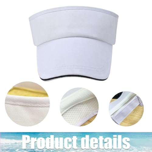 NHTJTHE 2pcs Visor Cap, Atmungsaktiv und Schweißabsorbierend Sommerkappe Kappe mit Sonnenvisier, Unisex Verstellbar, Outdoor Visor Cap, für Golf, Radfahren, Angeln, Tennis, Laufen（1 schwarz + 1 weiß）