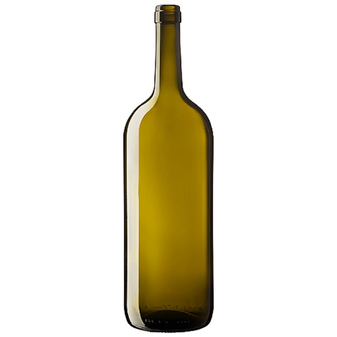 12 PZ - Bottiglia in vetro vuota Bordolese Verona 1,5 L per vino spumante e prosecco | Bottiglia per vino da 150 cl adatta per tappi alettati spumante e sughero per vini frizzanti e prosecco