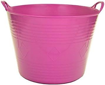 27Lt Flexi Flexible Plastic Tub Tubs Bucket for Home Gardening Building Laundry (Hot Pink)
