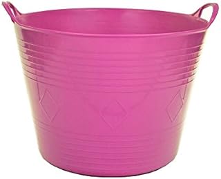 27Lt Flexi Flexible Plastic Tub Tubs Bucket for Home Gardening Building Laundry (Hot Pink)