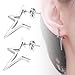 UAIAGM Grunge Earrings Cool Silver Star Stud Earrings Y2K Accessories Silver Spike Earrings Goth Punk Rock Earring Dangle Earing for Women Halloween Earring Jewelry