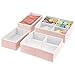 mDesign boîte de Rangement pour Affaires de bébé (Set de 4) – Caisse de Rangement en 2 Tailles – Organiseur Placard en Tissu pour Le Rangement de Couches, hochets, Bavoirs, etc. – Rose/Blanc