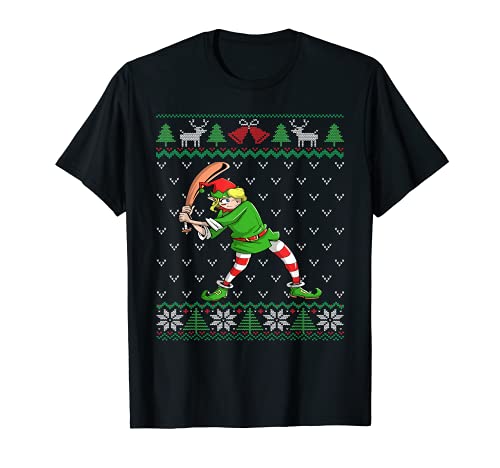 Baseball Girl Elf | Female Baseball Player Fan Christmas Camiseta