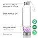 Crystal Elixir Infused Clear Motivational Gem Water Bottle + Protective Sleeve + Removable Crystals Healing Stones | Witchcraft Supplies Infuser Water Bottle – 15 Oz (Amethyst)