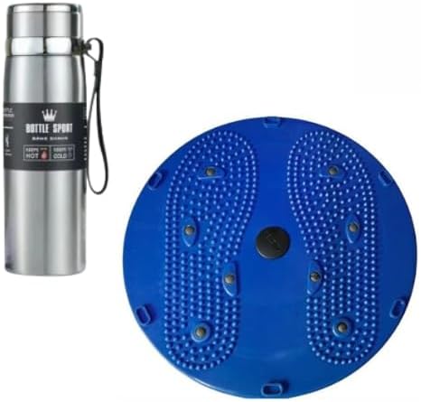 Drumstone (3 Years Warranty) Fitness Twister & 1L Steel Bottle: Portable Workout Disc for Waist Trimming & Balance Training Keep Your Drinks Hot or Cold for Hours Complete Workout