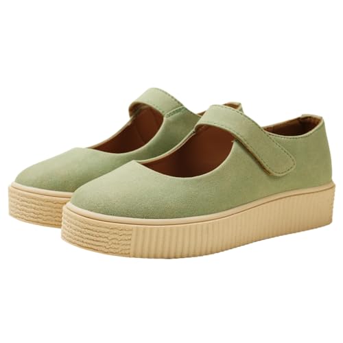 Image of Theater Women Maru Mary Jane Platform Shoes with Adjustable Strap | Soft Suede Finish | Cushioned Support for Casual & Smart Styling