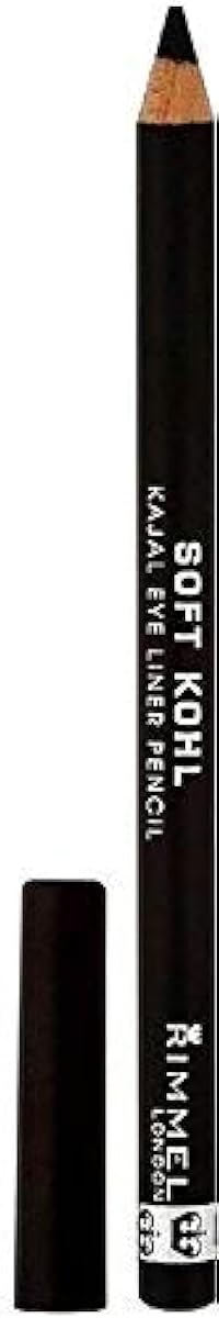 Rimmel Soft Kohl Kajal Delineador de ojos, negro azabache 0.04 oz (paquete de 4)