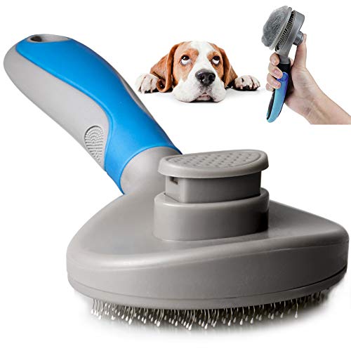 Dog Hair Brush Self Clean Pet Slicker Brush Puppy Shedding Grooming Tool Ergonomic Hair Remover for Dogs Long Hair Cats