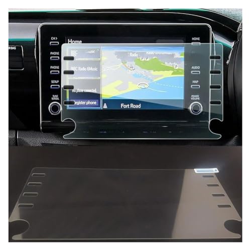 Car Screen Protector for Toyota HiLux Workmate SR SR5 Rogue 2020 2021 2022, Tempered Glass GPS Navigation Film Anti Glare Console Infotainment Display Foils Accessories