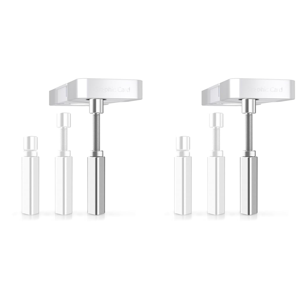 ZORBES® Graphics Card Bracket Aluminum Alloy Holder GPU Stand Adjustable Height Brace Support Video Card Sag Desktop Computer Silver 2PCS