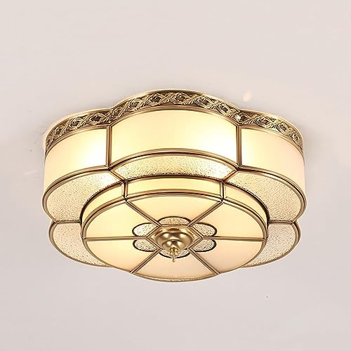 Lustre en laiton et verre de 45cm pour une élégance intemporelle