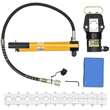 20 Ton Hydraulic Crimping Tool Kit, Hydraulic Wire Crimper Crimping Plier, Dies Cable Wire Hose Lug Terminal + Pump, 12 Dies Set, Hexagonal Crimping Pliers, for Cable Termination
