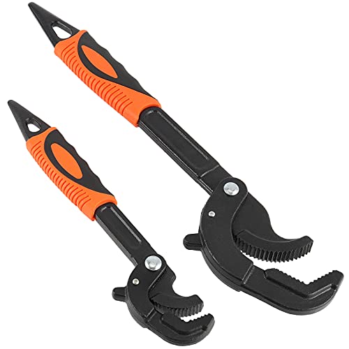 HOIGON 4 PCS 0.6\'\'-2.4\'\' Multifunction Adjustable Wrenches, Self Adjusting Spanner, Quick Power Grip Pipe Wrench Set, 10 Inches 15 Inch