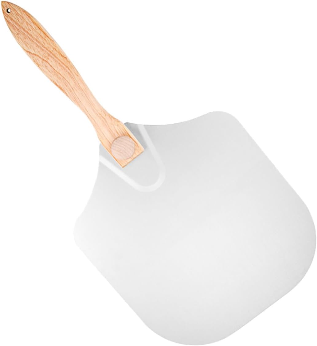 Folding Aluminum Pizza Peel with Wood Handle Baking Pizza Spatula and Transfer Paddle for Home and Restaurant Use for Oven Baking Random Color