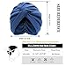 ELLEWIN 4 Pieces Soft Pre Tied Knot Fashion Pleated Turban Cap,Beanie Hats,Headwrap,Sleep Hat,4 Colors