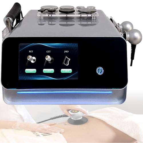 ToayNia Máquina de Terapia Tecar 448k, máquina de diatermia para Fisioterapia con sondas/Mangos/Placa Negativa, máquina para Adelgazar y Perder Peso, reafirmar y moldear la Piel, Alivio del Dolor