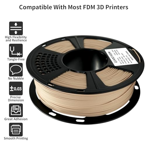 Image of GIANTARM PLA Filament,3D Printer Filament 1.75mm,Neatly Wound Bone White 3D Printing Filament for Most FDM 3D Printers,Dimensional Accuracy + /- 0.02mm,1kg Spool (2.2lbs)