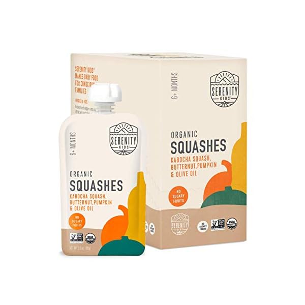 Serenity Kids 6+ Months USDA Organic Veggie Puree Baby Food Pouches | No Sugary Fruits or Added Sugar | Allergen Free…