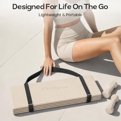 PHILPOE Foldable Yoga Mat, 70''x24''x0.24''(6mm）Non-slip POE Exercise Mat by Philpoe - Used condition - Image 4