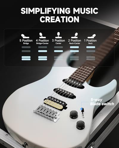 Donner DMT-66 39 Inch Full Size E-Gitarre für Anfänger, Starter E-Gitarren-Set mit Tasche Gradient Blue
