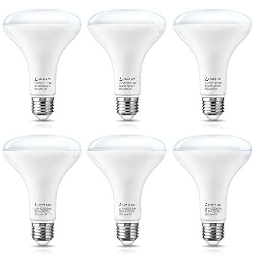Lohas Full Spectrum Light Bulb, 8W Br30 Premium Bulb 65W Equivalent Bright Happy Led Bulb Boosts Energy Mood & Performance Supports Circadian Rhythm Comfortable Daylight 5000K Dimmable, 6 Pack #TOP8
