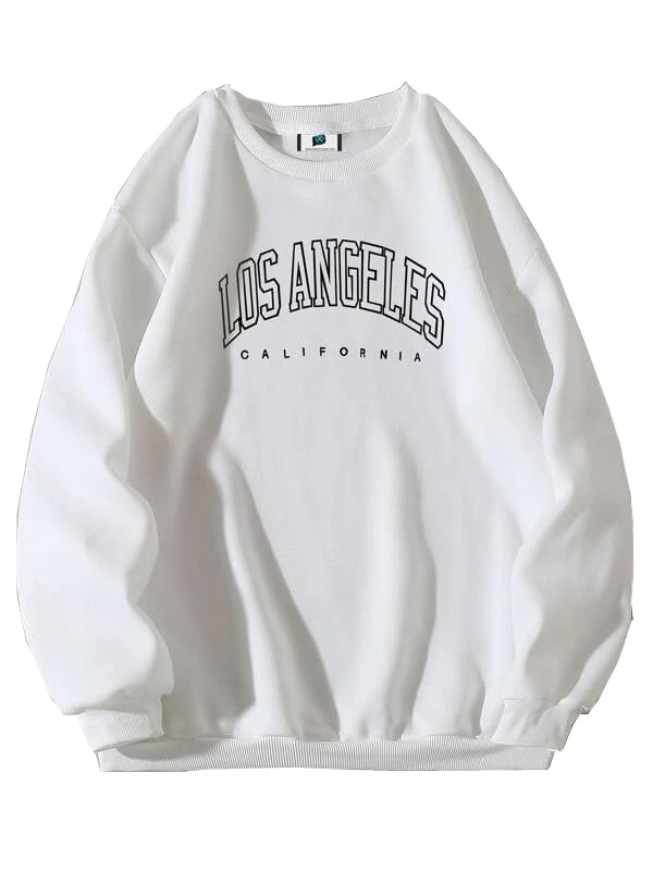 sxv style SXV 'Los Angeles California’ Printed Cool Aesthetic Drop Shoulder Oversized Sweatshirt-picture-36