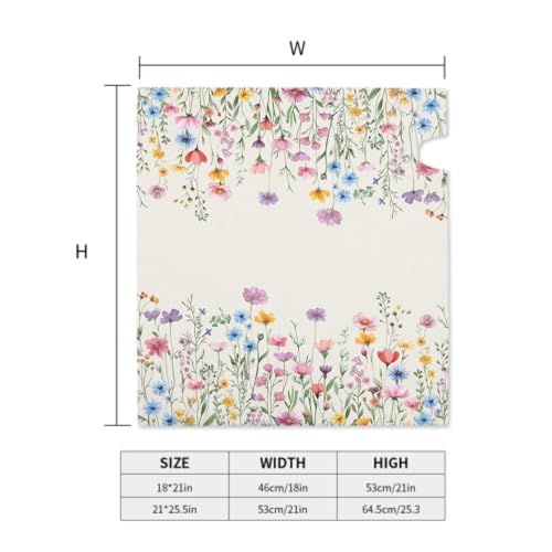 Image of Spring Summer Floral Mailbox Cover Magnetic Watercolor Wildflower Herb Flowers Weather Resistant Mailbox Wrap Post Cover 21x18 Inch Standard Size for Yard Garden Outside Decor