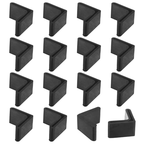 Image of M METERXITY 16-Pack L-Shape Angle Iron Caps, 1.5 x 1.5 Rubber Anti Slip Leg Cover for Shelves /Table, Furniture Leg Cover Floor Protectors Angle Iron Foot Pads