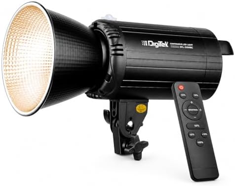 Digitek Lite DCL-250 WBC Combo 250W Bi-Color Continuous LED Video Light with 18cm Reflector & IR Remote, 3000K-6500K, 95 CRI, 22500 Lumens, AC Powered, for Photography & Video