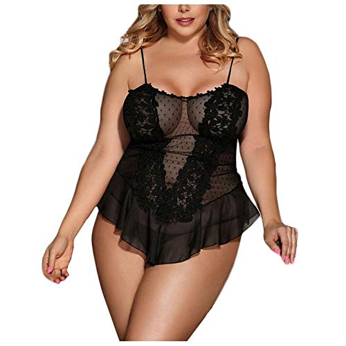 Lingerie intime chic pour pimenter vos nuits de noces en robe noire 3XL