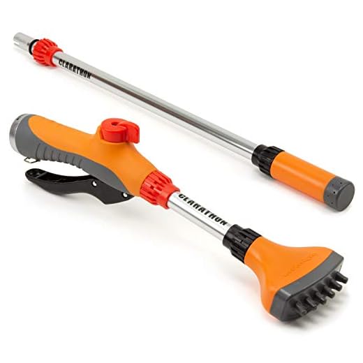 Jet Stream Spa & Pool Filter Cleaner Dual Tool Set with Fan Spray Head for Outer Pleats + Long-Reach 360° Spray Wand for Cartridge Core Cleaning
