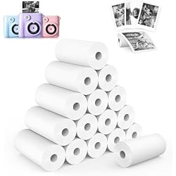 16 Rolls Kids Camera Instant Print Refill Paper Set, Phetium HD Printing Thermal Paper for Most Kids Instant Camera Photo Print White-16 Rolls