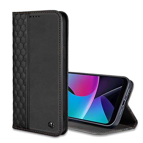 Image of Case for Motorola Moto G Play (2023), Motorola G Pure Case Wallet Premium PU Leather Folio Flip Case with Card Holder Slot Kickstand Strong Magnetic Protective Phone Cover- Black